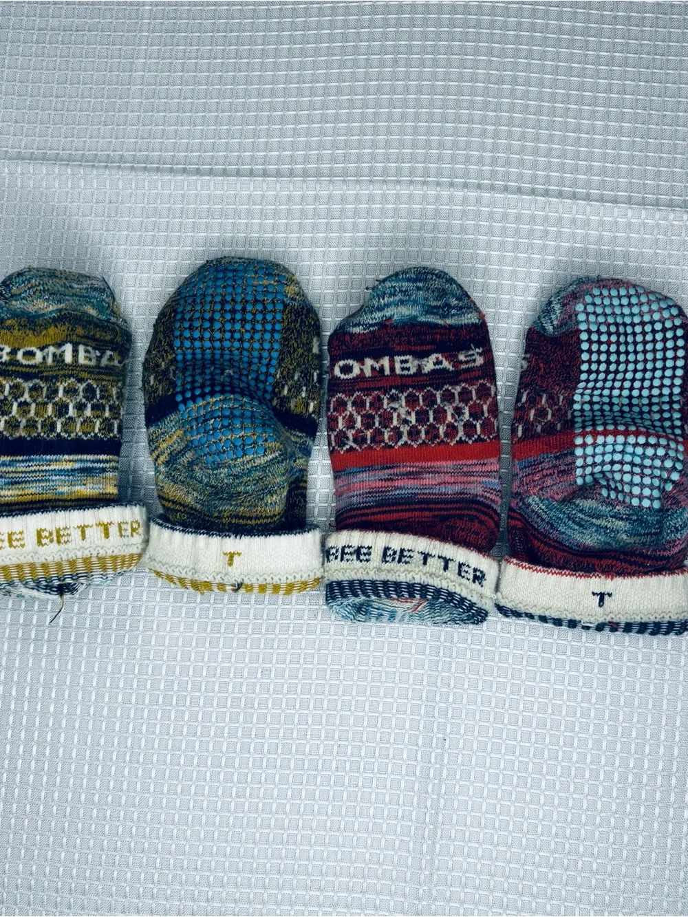 Infant Bomba Sock Set of 2 Pairs Size 0-6 Months Colorful Grippy bottoms
